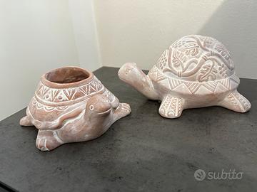 Coppia tartarughe ceramica equosolidali