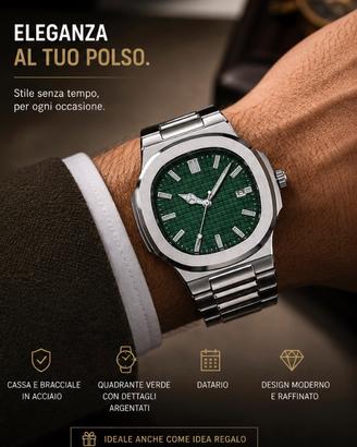 Orologio da uomo quadrante verde