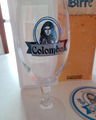 Bicchiere calice Birra Colomba da collezione