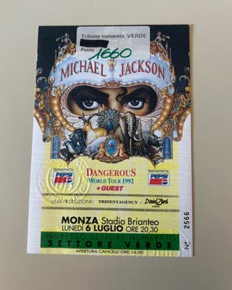 Biglietto di Michael Jackson vintage Monza