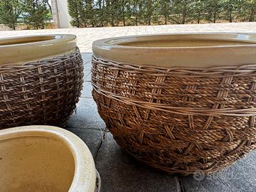 Set 4 coprivasi in ceramica