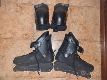 Pattini in linea Roces con protezioni ginocchia