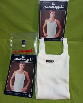 LOTTO DI 2 CANOTTIERE CAGI 100% COTONE BIANCO.