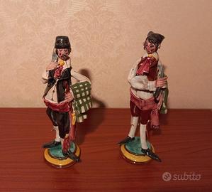 2 statuette in ceramica di Sciacca altezza 25 cm