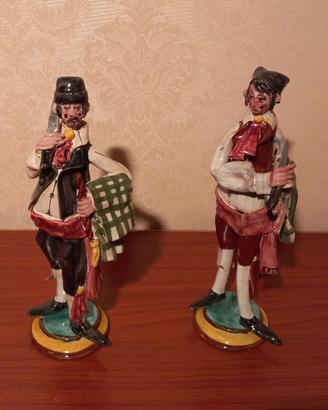 2 statuette in ceramica di Sciacca altezza 25 cm
