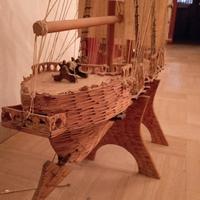 veliero con fiammiferi