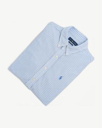 Ralph Lauren camicia knit oxford a righe azzurra
