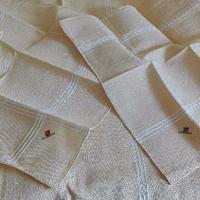 Tovaglia-tovaglioli in lino ricamata a mano