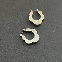 Orecchini fiore argento effetto martellato