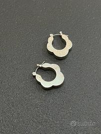 Orecchini fiore argento effetto martellato