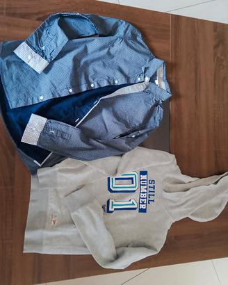lotto camicia e felpa anni 11 12