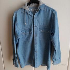 camicia in denim con cappuccio