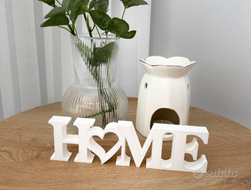Scritta Decorativa HOME con Cuore- Design per Casa