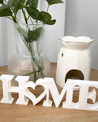 Scritta Decorativa HOME con Cuore- Design per Casa