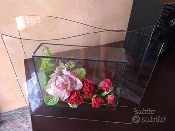 Soprammobile vetro e fiori