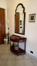 Consolle con specchiera in legno
