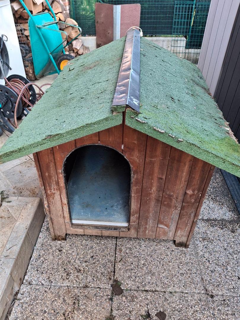 Cuccia cane grande in legno + pedana riscaldante