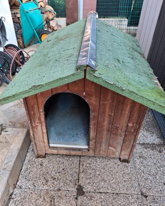 Cuccia cane grande in legno + pedana riscaldante