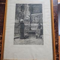  incisione originale all'acquaforte datata 1881, o