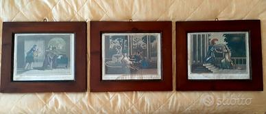 3 STAMPE ANTICHE TRILOGIA SUSANNA E I VECCHIONI 