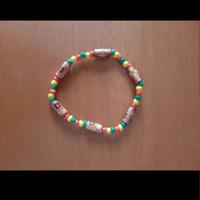 Bracciale donna con perline in legno colorate