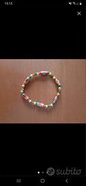 Bracciale donna con perline in legno colorate