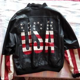 Giacca Bomber Vintage in Pelle USA - Taglia XL