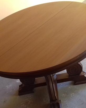 Tavolo rotondo allungabile in legno
