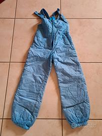 Tuta da neve salopette blu unisex 10 anni