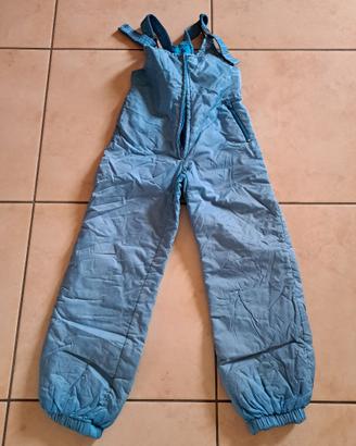 Tuta da neve salopette blu unisex 10 anni