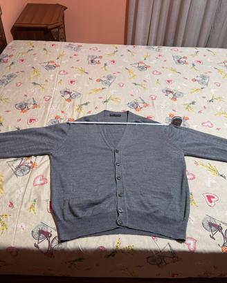 Cardigan uomo “Il Granchio” in Lana grigio melange