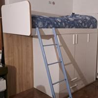 Letto singolo soppalcato
