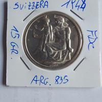 Svizzera 1948 - 5 Franchi Argento Commemorativi