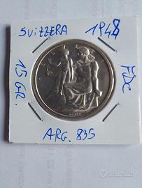Svizzera 1948 - 5 Franchi Argento Commemorativi