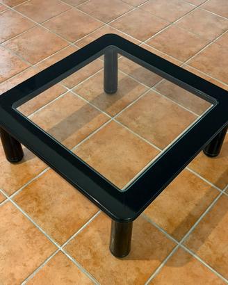 Tavolino nero lucido da salotto 79x79cm in vetro
