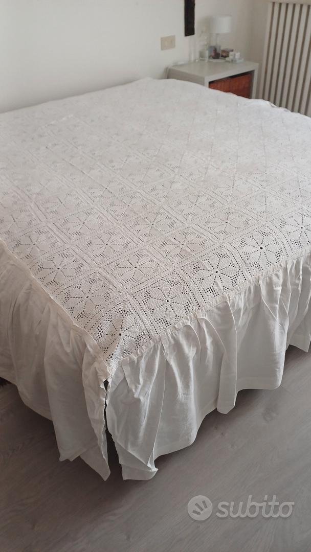 Grand Couvre-lit Blanc Fait Main Au Crochet – 200x300 Cm – 100% Coton Doux Et Aéré