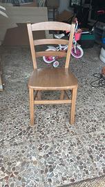 6 Sedie in legno massello Noce Chiaro NUOVE