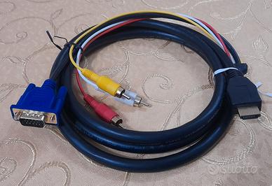 CAVO ADATTATORE HDMI MASCHIO VGA con RCA AUDIO VID