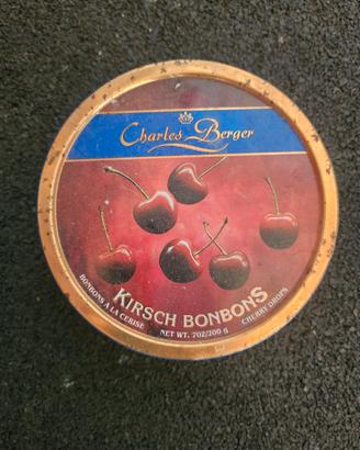 Scatola vintage di Kirsch Bonbons Charles Berger 