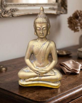 Statua Buddha in Meditazione Dorata -Altezza 29 cm