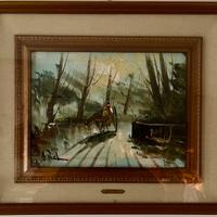 Dipinto a olio - Paesaggio fluviale - Aldo Pironti