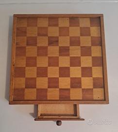 Gioco Dama / Scacchi in legno anni ‘60