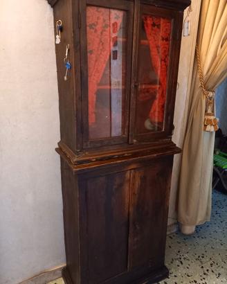 Mobile con vetrinetta in legno anni '40