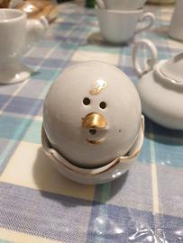 Pepiera bianca bordi oro