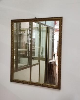Specchio in legno da parete oro antico decorato, 
