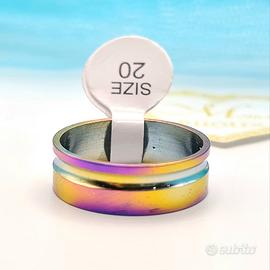 Anello acciaio uomo fascia fascetta Multicolor t20