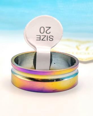 Anello acciaio uomo fascia fascetta Multicolor t20