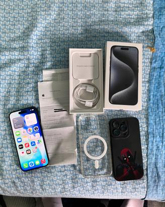 Iphone 15 pro 256gb titanium blu buonissimo stato