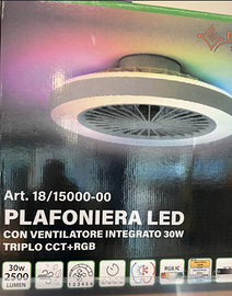 Plafoniera a led + ventilatore multifunzione nuova