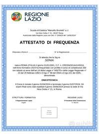 Attestato parrucchiera